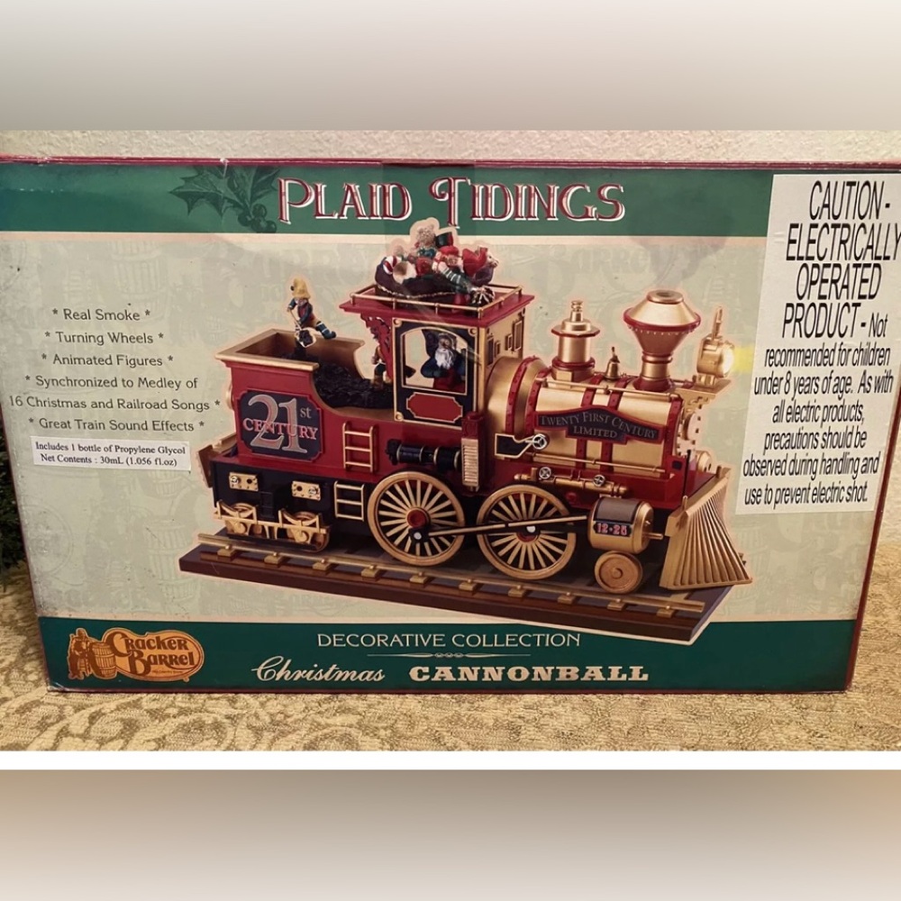 Plaid Tidings Cracker Barrel Christmas Cannonball NEW
